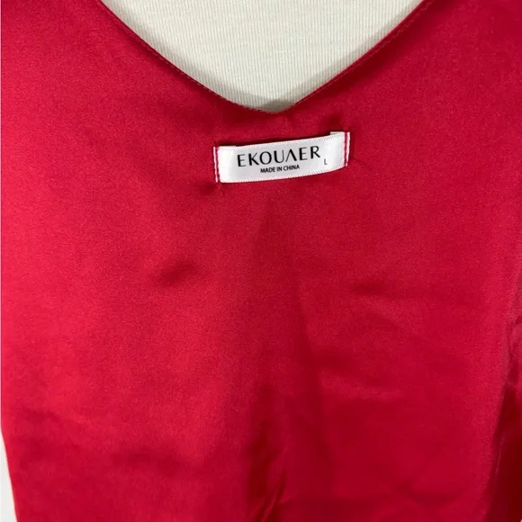 Ekouaer (Amazon)Red Sleeveless V-Neck Top - Picture 5 of 5